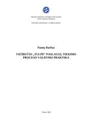 Paslaugų tiekimo proceso valdymo praktika: viešbutis "Tulpė"