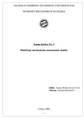 Plokščiojo mechanizmo matematinė analizė