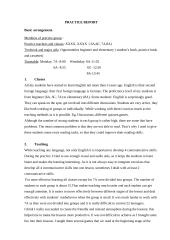 Practice report