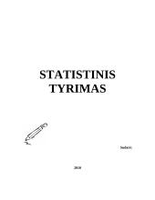 Statistinis tyrimas: pažymiai