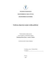 Studentų adaptacija naujoje studijų aplinkoje