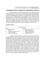 Šiuolaikinės lietuvių emigracijos pagrindinės priežastys 1 puslapis