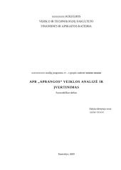 Veiklos analizė ir įvertinimas: APB "Apranga"