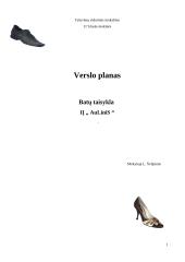 Verslo planas: batų taisykla IĮ "Aulinis"