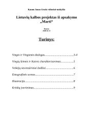 Lietuvių kalbos projektas iš apsakymo „Marti“