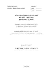 Pamokos planas: konkurencija. Rinkos tipai