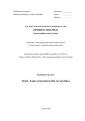 Pamokos planas: paklausos ir pasiūlos sąveika