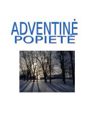 Renginio planas: Adventinė popietė