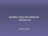 Įėjimo į naujas rinkas modeliai