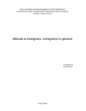 Attitude to immigrants 1 puslapis