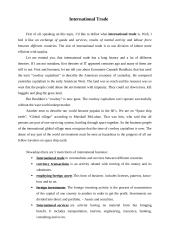 What International Trade Is?