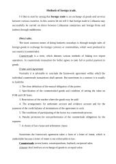 Methods of foreign trade