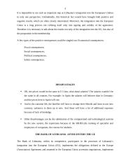 Advantages and disadvantages of integration into European Union (EU) 2 puslapis