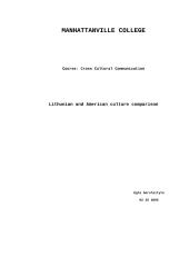 American and Lithuanian culture comparison