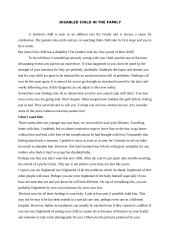 Disabled child in the family