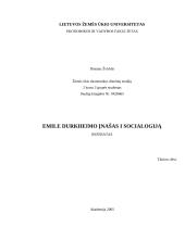Emile Durkheimo įnašas į sociologiją
