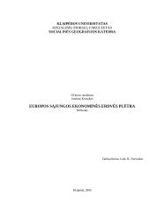 Europos sąjungos ekonominės erdvės plėtra