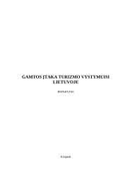 Gamtos įtaka turizmo vystymuisi Lietuvoje