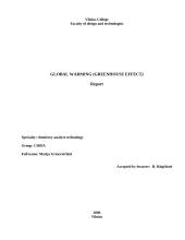 Global warming (greenhouse effect)