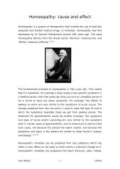 Homeopathy: cause and effect