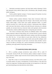 Investicinių fondų vystymasis, veikla Lietuvoje ir kitose šalyse 6 puslapis
