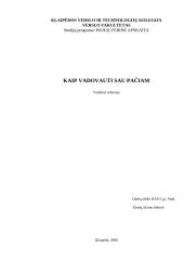 Kaip vadovauti sau pačiam