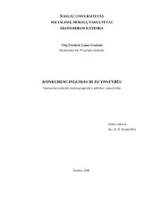 Konkurencingumas ir jo ypatybės