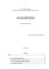 Lietuvos centrinis bankas ir jo atliekamos funkcijos 2 puslapis