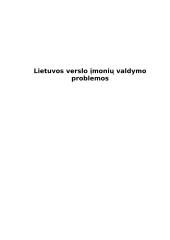 Lietuvos verslo įmonių valdymo problemos