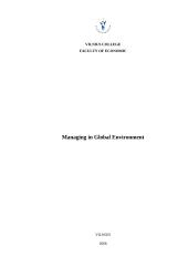 Managing in Global Environment