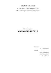 Management of people
