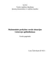 Mažmeninės prekybos verslo situacijos Lietuvoje apibūdinimas