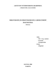 Mikotoksinų ir mikotoksikozių laboratorinė diagnostika 1 puslapis