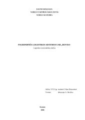 Pagrindinės logistikos sistemos: UAB "Rovisa" 8 puslapis