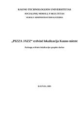 Paslaugų erdvinė lokalizacija Kauno mieste: "Pizza Jazz"