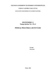 Pinigu politika Lietuvoje ir ekonominio mąstymo ugdymas