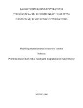 Pirminiai matavimo keitliai naudojami magnetiniuose matavimuose