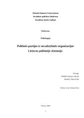 Politinės partijos ir nevalstybinės organizacijos Lietuvos politinėje sistemoje