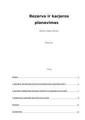 Rezervo ir karjeros planavimas