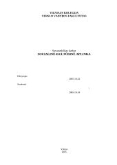 Socialinė - kultūrinė aplinka