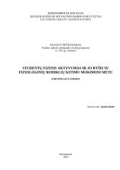 Studentų fizinis aktyvumas ir jo ryšys su fiziologinių rodiklių kitimu mokymosi metu