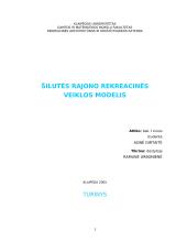 Šilutės rajono rekreacinės veiklos modelis