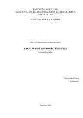 Tarptautinė darbo organizacija (TDO)