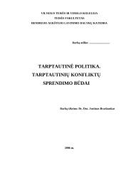 Tarptautinė politika. tarptautinių konfliktų sprendimo būdai