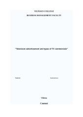 Television advertisement and types of TV commercials