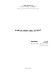 Turizmo problemos analizė