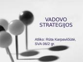 Vadovo strategijos