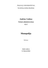 Monopolija referatas