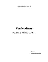 Verslo planas: muzikinis klubas "AMFa"