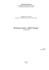 Verslo planas: reklamos firma UAB "D&E Design"